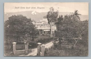 South Camp Road Hotel Kingston Jamaica Antique Postcard Stamp Cover 1900s