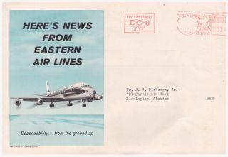 Airline Issued Postcard - Eastern Air Lines Dc - 8 News Card From 1961