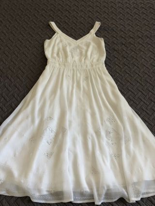 Rare White House Black Market Chiffon Summer Dress Size 4