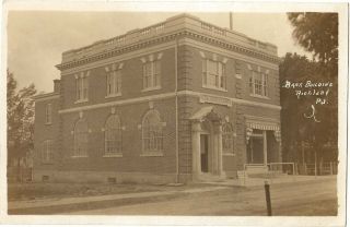 Rppc Real Photo Postcard Of The Richland National Bank Building Richland,  Pa