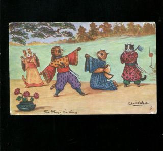 Louis Wain Mikado Cat Tucks Postcard 1906 Gilbert & Sullivan