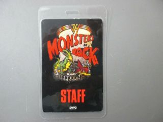 Van Halen Backstage Pass Laminated Monsters Of Rock Staff Black Rare