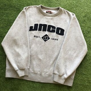 Vintage Jnco Jeans Crewneck Sweatshirt Mens L Spellout Gray Embroidered Rare 90s