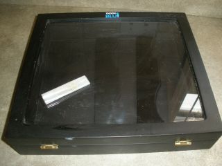 Rare Zippo Blu Showcase Black With Key Display 12 " X 13.  25 " X 3 " Glass Top