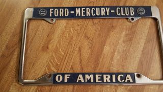 Rare Ford Mercury Club Of America License Plate Frame,  Fomoco Hot Rat Rod Topper