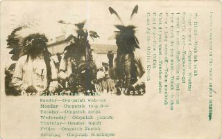 South Dakota - Sioux Indian Language,  Postmark Deadwood 1911 Real Photo Postcard