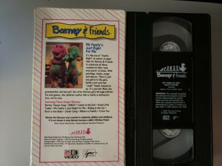 RARE Barney & Friends - My Family’s Just Right For Me (VHS,  1992) Time Life8 2