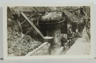 Rppc Wwi Era Dug Out In France Soldiers Real Photo Postcard P13