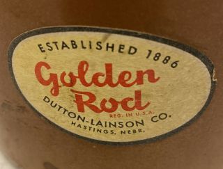 Vintage Golden Rod Dutton - Lainson Co Quart Oil Can/Oiler Rare Gold Label Intact 2