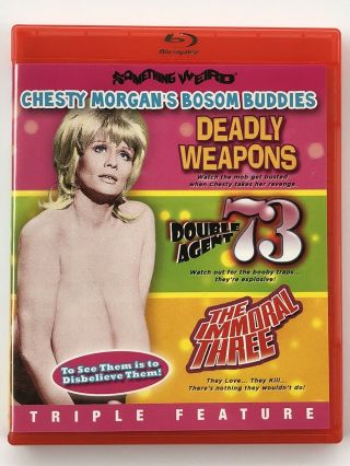 Double Agent 73/ Immoral Three Blu Ray Rare Oop Something Weird Chesty Morgan