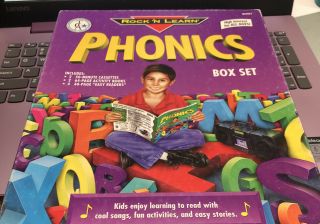 Rock ‘n Learn Phonics Box Set With Book With 2 Audio Cassettes 1996 Rare
