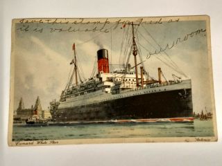 Postcard Rms Antonia Steamship Ocean Liner Cunard White Star Line C1937