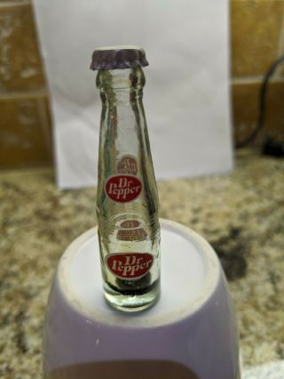 Rare Vintage Dr Pepper Miniature Glass Bottle.