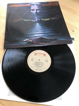 Annihilator - Never,  Neverland - Rare Vinyl Lp,  Nl 1990,  Inner,  Roadrunner - Top
