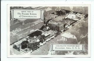Real Photo Postcard Post Card Davenport Iowa Ia Palmer School Of Chiropractic