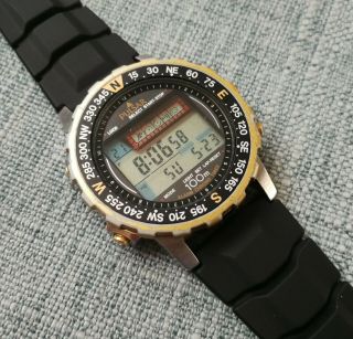 Vintage Pulsar W359 - 5a08 Diver Alarm Chrono Lcd Watch Rare