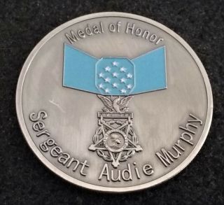 Rare Sergeant Audie Murphy Medal Of Honor Moh Army 3rd Infantry Challenge Coin