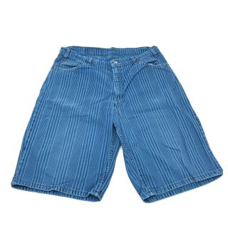 Vintage Levis Orange Tab Mens Size 36 Striped 550 Blue Denim Jean Shorts Rare