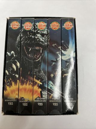 Godzilla Vhs Set Of 5 Gigan Ghidrah Mechagodzilla Son Rare Sci - Fi Horror 1985