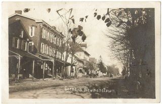 Rppc Real Photo Postcard Of A Street Scene In Newmanstown,  Pa Lebanon Co.