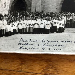 T) Cardboard photo China 1930 catholic missionary church Kian Hsien 2
