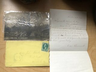 Waynesville Ohio Postcard Letter 1874 Genealogy Dr Clark Johnson Indian Blood