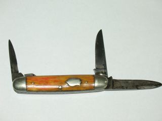 Rare Vintage Farwell Ozmun Kirk & Co Pocket Knife 1881 - 1959 " Gilt Edge " Usa