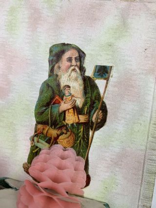 Antique Postcard Of Santa In A Green Suit Rare Early 1900s Printed In Germany