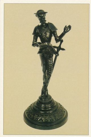 Art Postcard Russian Edition 1999 Statuette Don Quixote Xix Gotie Full Armoury