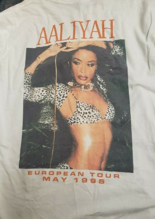 Aaliyah Rare Tour Shirt Long Sleeve Jersey Larg Vintage Europe May 1995