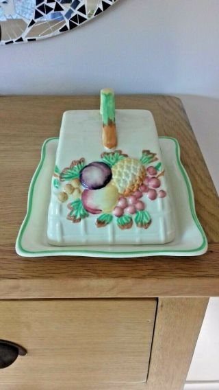 Clarice Cliff / Aj Wilkinson Fruits Butter / Cheese Dish - 1930s - Very Rare