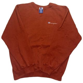 Rare Vintage 90s Champion Burnt Orange Crewneck Sweatshirt Sun Faded L Large