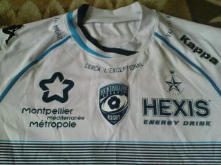 RARE RUGBY SHIRT - MONTPELLIER HERAULT RC RUGBY AWAY 2018 NUMBER 18 SIZE L 2