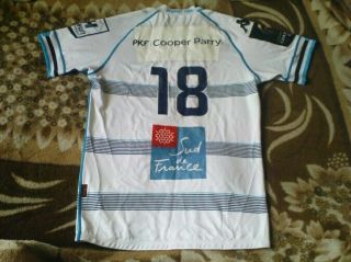 RARE RUGBY SHIRT - MONTPELLIER HERAULT RC RUGBY AWAY 2018 NUMBER 18 SIZE L 3