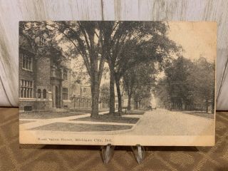 Washington Street Michigan City Indiana Early 1900’s Postcard