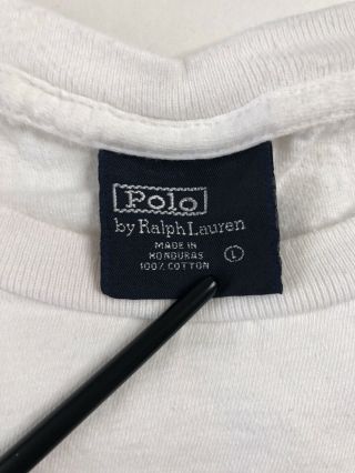 VINTAGE 90s BEAR Polo Ralph Lauren T Shirt Sport L Very Rare Piece Tee Large 3