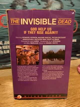 The Invisible Dead Big Box Rare Horror VHS Wizard Video Zombies Gore 80s 2