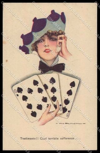 Artist Signed Nanni Glamour Fashion Lady Playing Cards Serie 337 - 2 Pc Zg3714