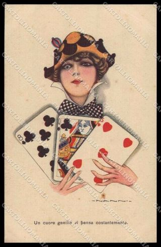 Artist Signed Nanni Glamour Fashion Lady Playing Cards Serie 337 - 5 Pc Zg3711