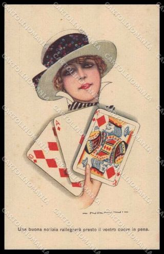 Artist Signed Nanni Glamour Fashion Lady Playing Cards Serie 337 - 6 Pc Zg3710