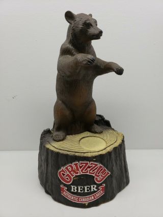 Rare Vintage Grizzly Bear Beer Bar Display Advertising Statue No Bottle 16 " X8 "