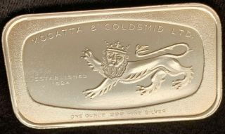 Rare Vintage Scotia Bank 1 Oz Silver Art Bar.  999 Fine | Mocatta & Goldsmid Ltd.