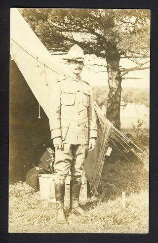 Rppc Wwi American Usa Soldier,  On Back: Captain 8th Infantry