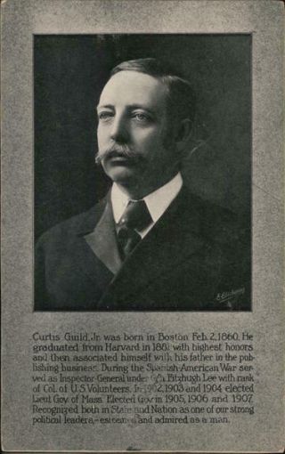 Curtis Guild,  Jr.  Photo Portrait Governor Of Massachusetts M.  T.  Sheahan Postcard