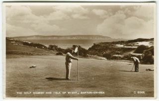 The Golf Course And Isle Of Wight,  Barton On Sea - Hampshire Postcard