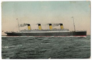 Rare 1912 Dated Rms Olympic Photo Postcard White Star Line Titanic Sister Ship
