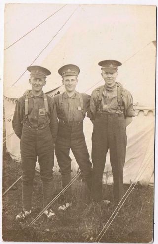 Canada Ww1 Postcard Rppc 3 Canadian Soldiers Laflamme Quebec City