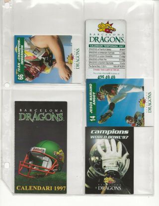 (12) Barcelona Dragons World League Of American Football Schedules - Rare