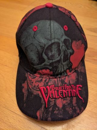 Rare Bullet For My Valentine Hat Official Merch Skull Guns Red