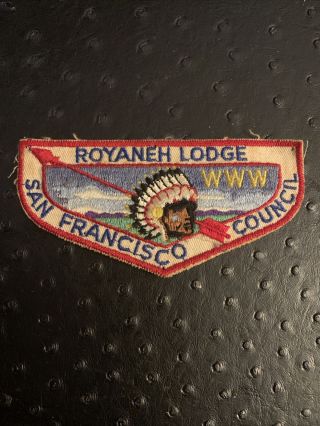 Vintage Rare 282 Boy Scout Royaneh Lodge Www San Francisco Council First Flap